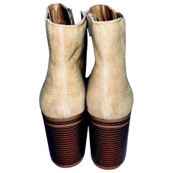 Steve Madden Womens 10 Searches Sand and Stone‎ Suede Chelsea Platform Boots - Picture 4 of 8